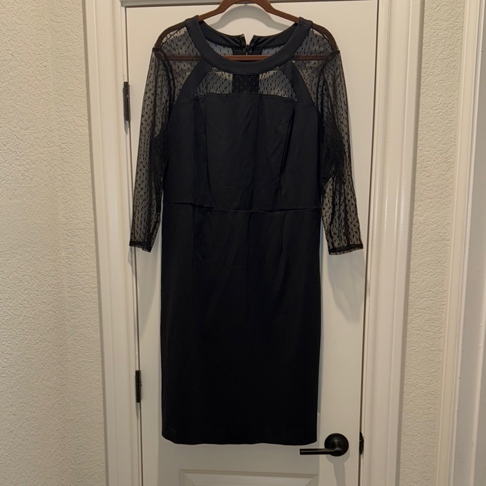 Elegant Black Lace Sleeve Dress